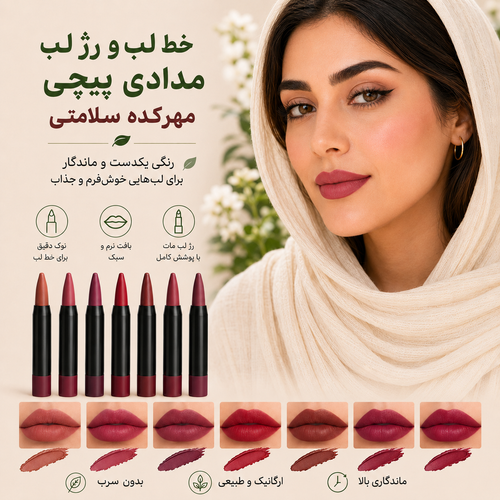 رژ لب مدادی پیچی مهرکده سلامتی