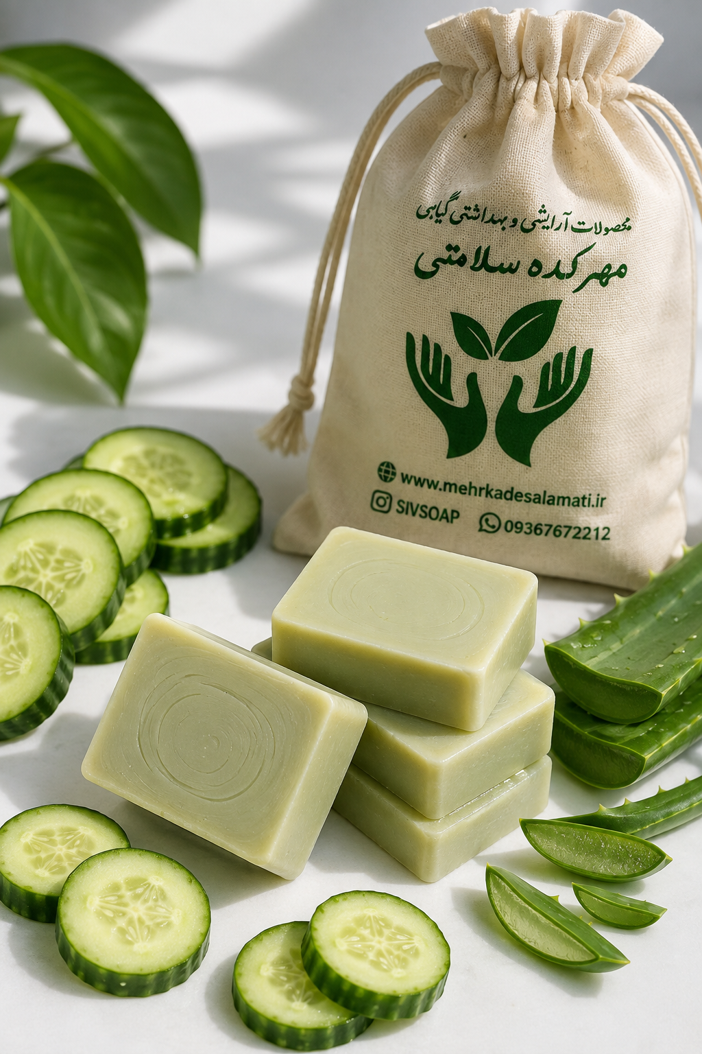 صابون گیاهی خیار و آلوورا