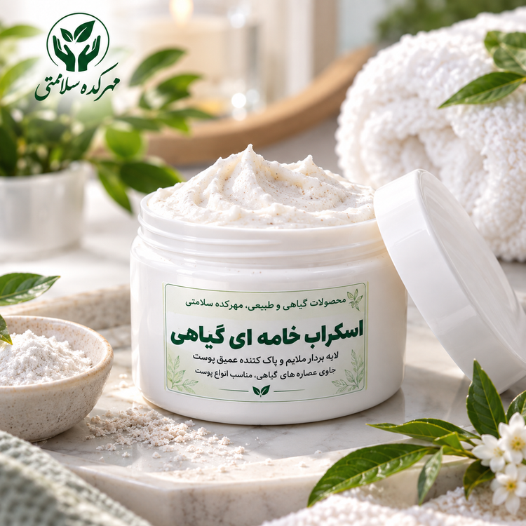اسکراب خامه ای سفیداب صورت و بدن(سفیدآب) لایه بردار و روشن کننده پوست